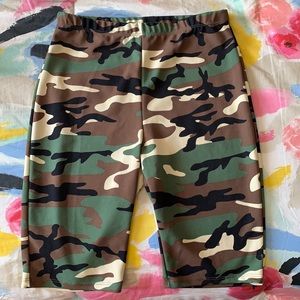 Army Print Biker Shorts.